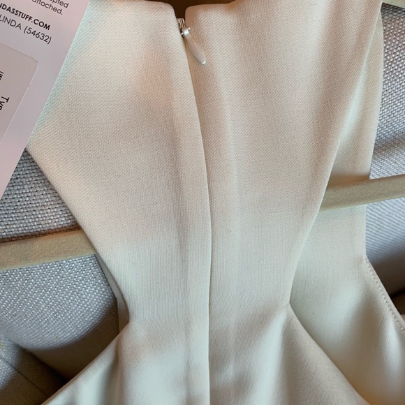 NWT LIKELY x REVOLVE Elston Creamy White Keyhole Halter Neck Slit Maxi Dress 4 - Picture 12 of 16